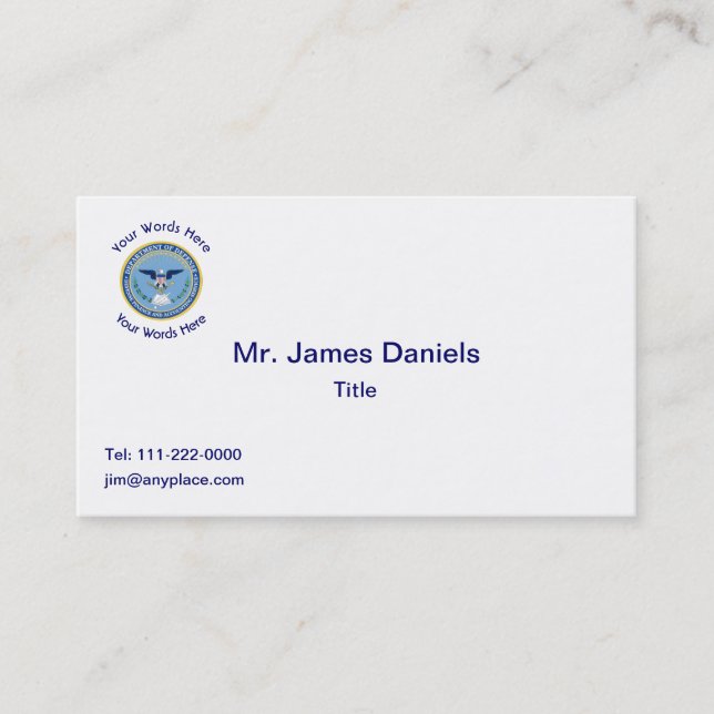 Defense Finance Accounting Services DFAS Business Card (Front)