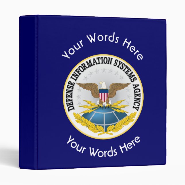 Defense Information Services Agency DISA 3 Ring Binder (Front/Spine)