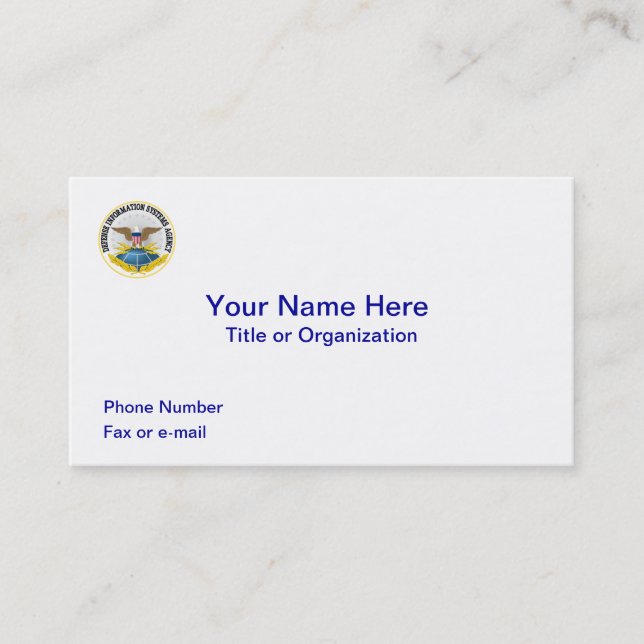 Defense Information Systems Agency Business Card (Front)