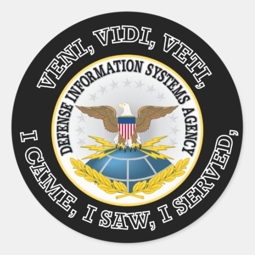 Defense Information Systems Agency DISA VVV Classic Round Sticker