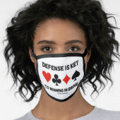 Defense Is Key To Winning In Bridge Card Suits Face Mask (Worn Her)