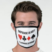 Defense Is Key To Winning In Bridge Card Suits Face Mask (Worn Him)
