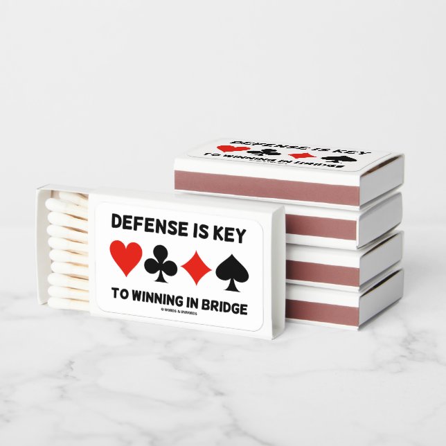 Defense Is Key To Winning In Bridge Card Suits Matchboxes (Stacked)