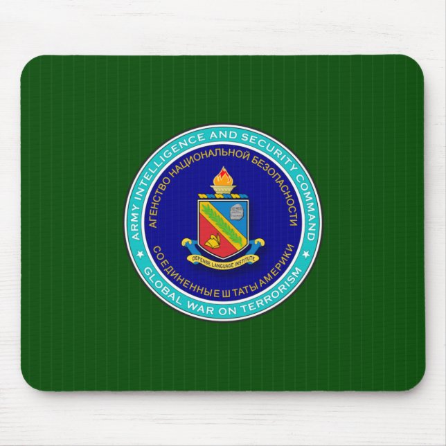 Defense Language Institute insignia on seal image Mouse Pad (Front)