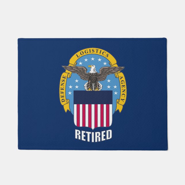 Defense Logistics Agency Shield Retired Door Mat (Front)