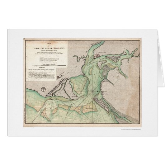 Defense of Charleston SC Map 1778 Cards (Front Horizontal)
