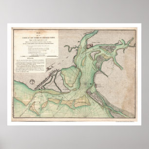 Defense of Charleston SC Map 1778 Poster