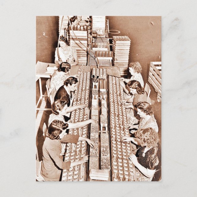 Defense Plant Assembly Line Postcard (Front)