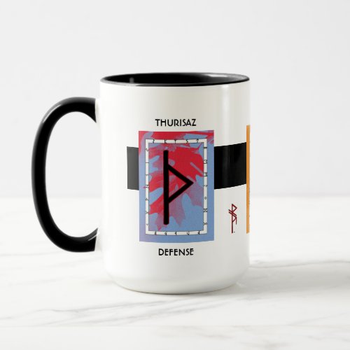 Defense _ Protection _ Justice Rune Triptych Mug