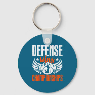Defense wins championships basketball passion keychain