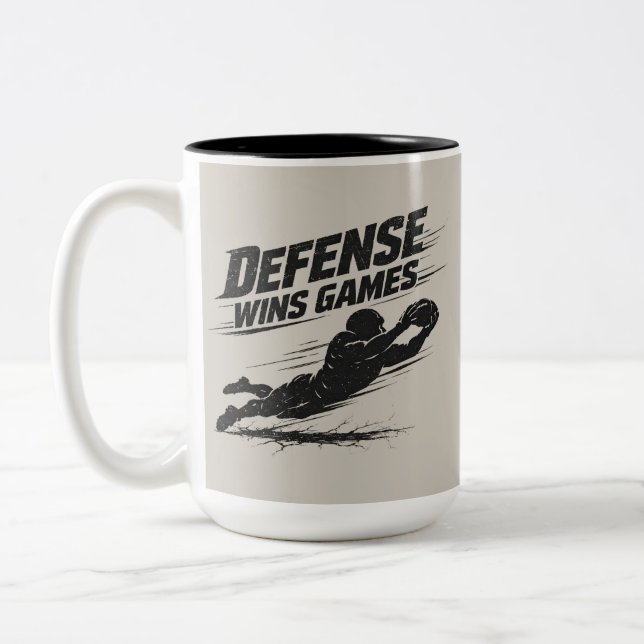 Defense Wins Games Two-Tone Coffee Mug (Left)