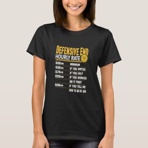 Defensive End Hourly Rate   Defensive End Players  T_Shirt
