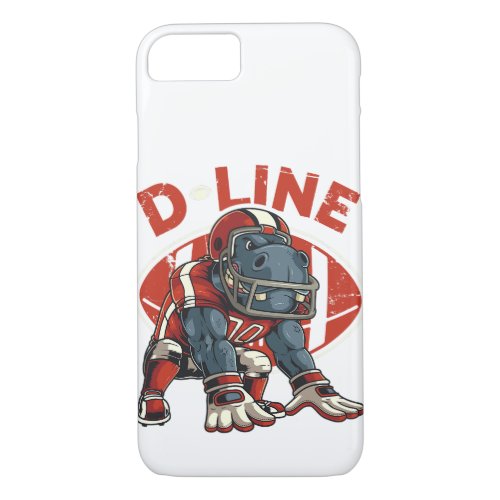 defensive line d_line hippo football d lineman  iPhone 87 case