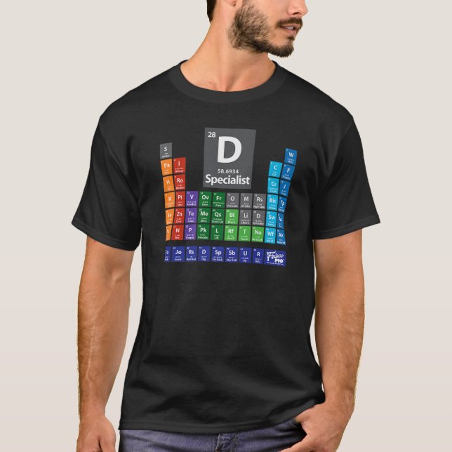 Defensive Specialist Periodic Table of Volleyball T-Shirt (Front)
