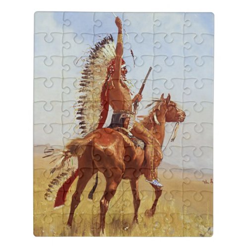 Defiance Western Art by Frederic Remington Jigsaw Puzzle