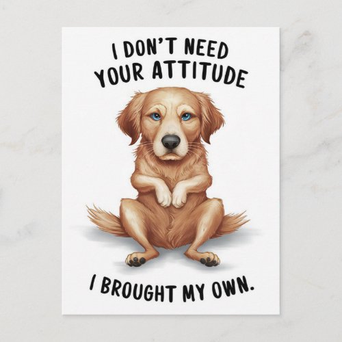Defiant Dog Wisdom in Silence Postcard