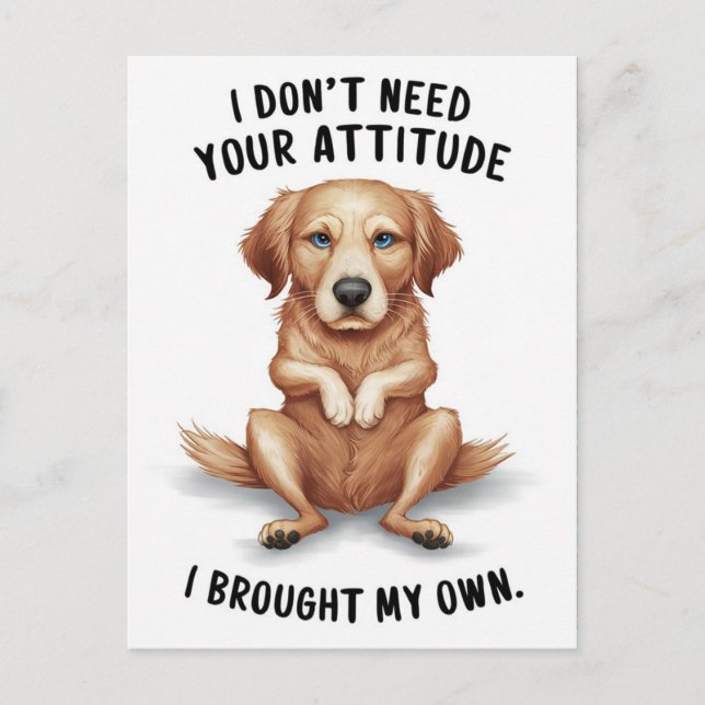 Defiant Dog: Wisdom in Silence Postcard (Front)