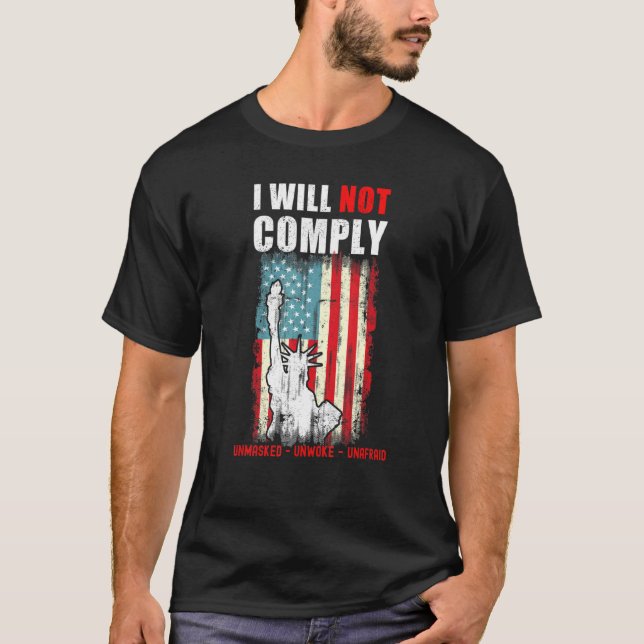 Defiant Patriot Conservative Medical Freedom T-Shirt (Front)