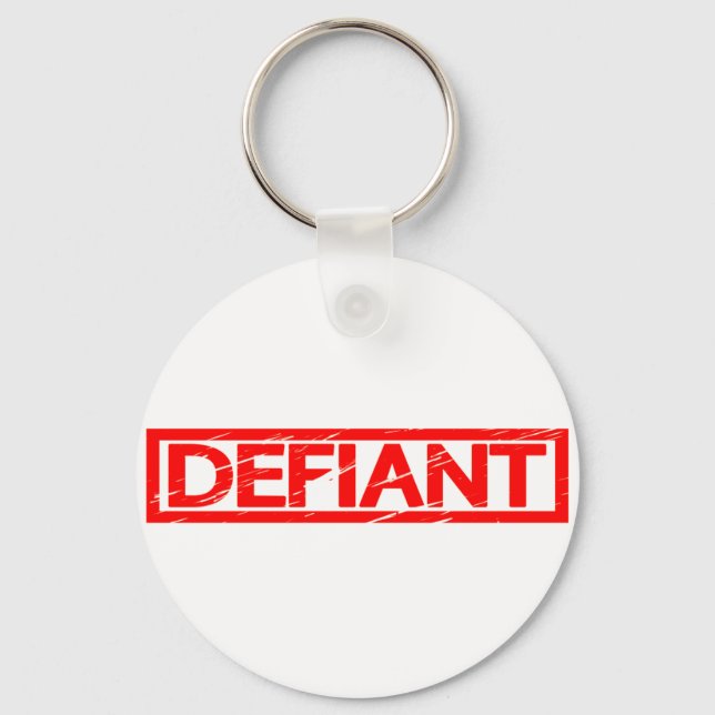 Defiant Stamp Keychain (Front)
