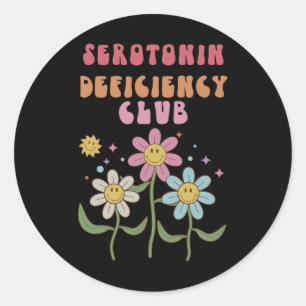 Deficiency Club Mental Health Anxiety Depression  Classic Round Sticker