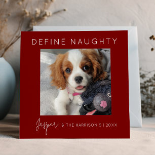 Define Naughty   5 Photo Collage   Christmas Holiday Card