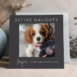 Define Naughty | 5 Photo Collage | Christmas Holiday Card<br><div class="desc">Send holiday cheer this year with a personalized Gray Christmas card! Our design features a large image inscribed with your name, family name, and the year, plus a vibrant photo collage of four additional photos on the back. Ready to define naughty? Send out this festive card and let the fun...</div>