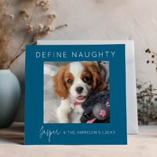 Define Naughty 5 Photo Collage Christmas Holiday Card