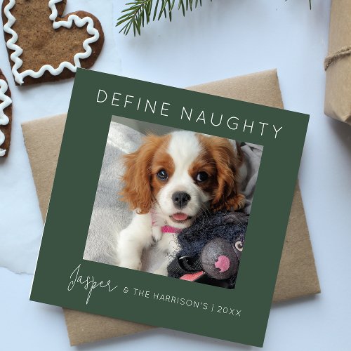 Define Naughty  5 Photo Collage  Christmas Holiday Card
