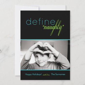 Define Naughty Pop Holiday Card by SweetPeaCards at Zazzle