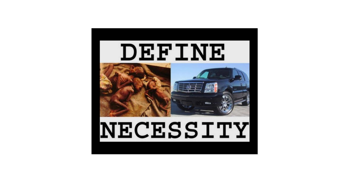 define necessity postcard | Zazzle.com