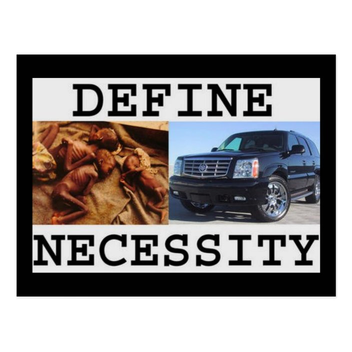 define necessity postcard