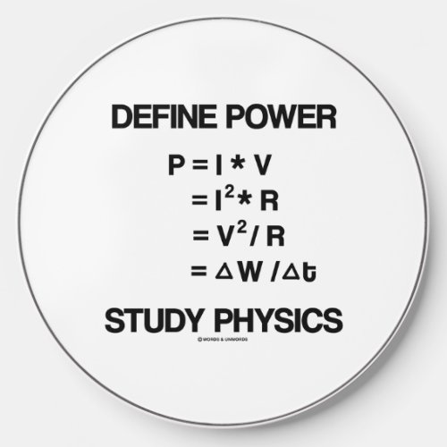 Define Power Study Physics Equations Wireless Charger