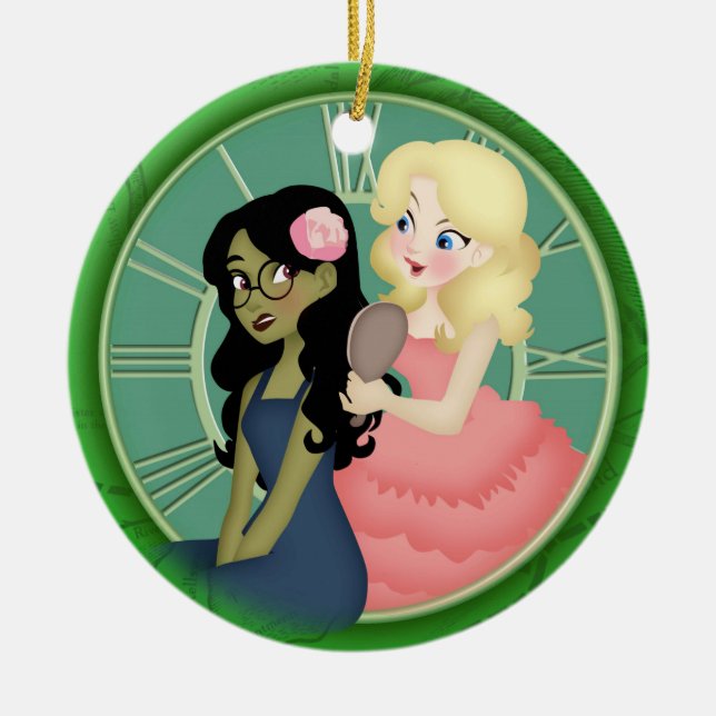 define washing up the green ceramic ornament (Front)