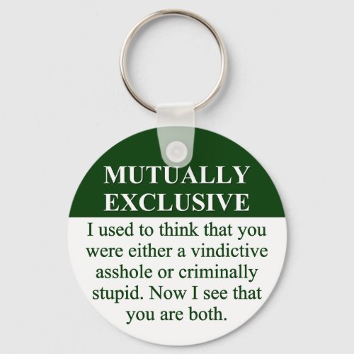 Defining the Meaning of Mutually Exclusive 3 Keychain