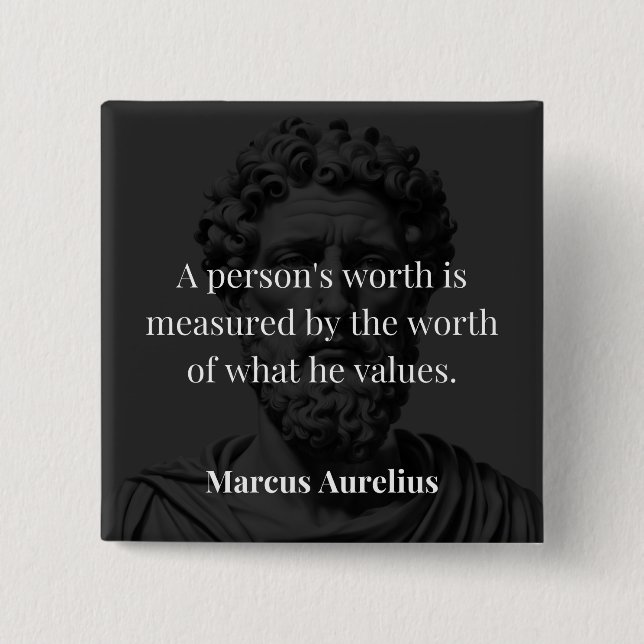 Defining Worth: Marcus Aurelius on Values Button (Front)
