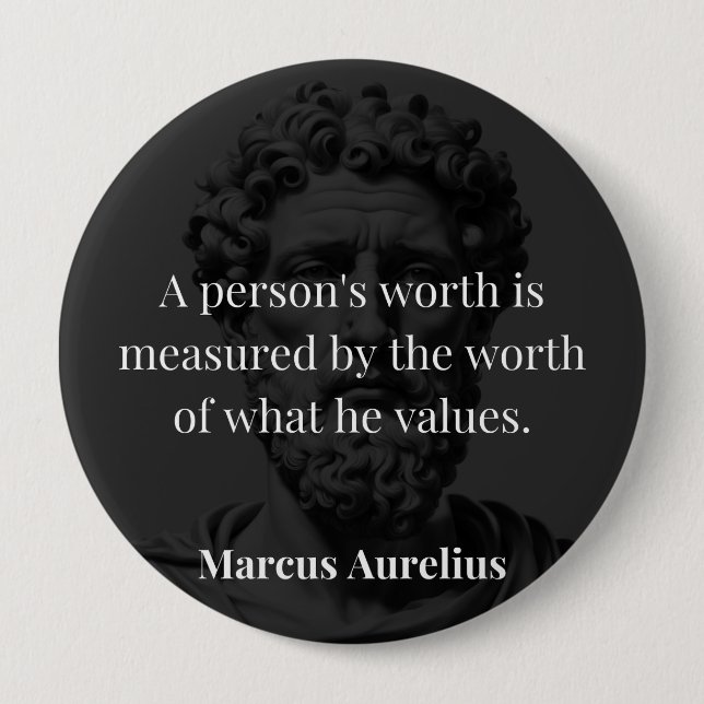Defining Worth: Marcus Aurelius on Values Button (Front)
