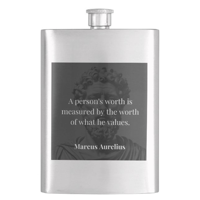 Defining Worth: Marcus Aurelius on Values Flask (Front)