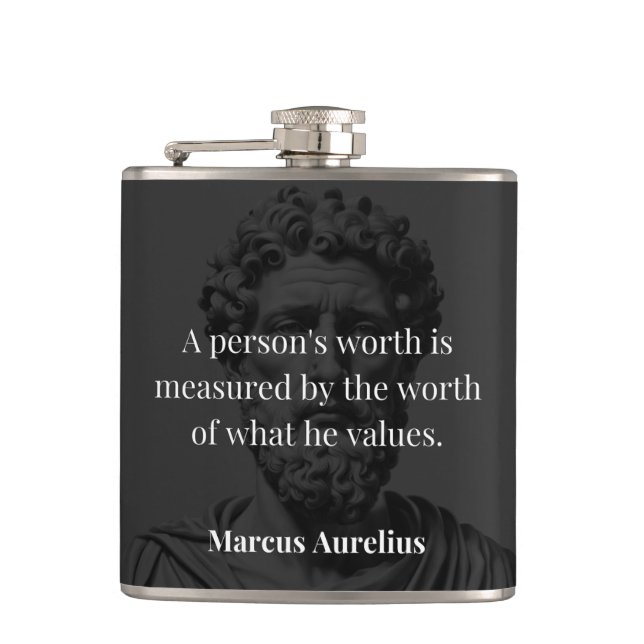 Defining Worth: Marcus Aurelius on Values Flask (Front)