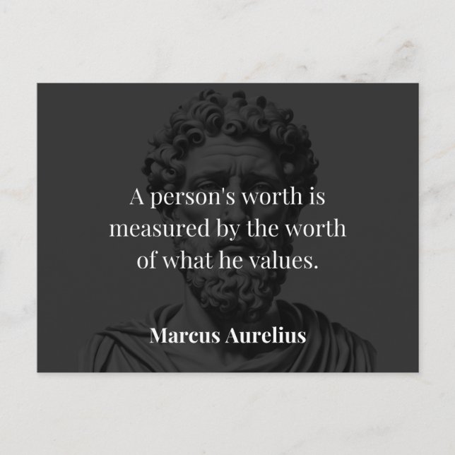 Defining Worth: Marcus Aurelius on Values Postcard (Front)