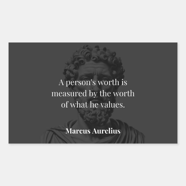 Defining Worth: Marcus Aurelius on Values Rectangular Sticker (Front)