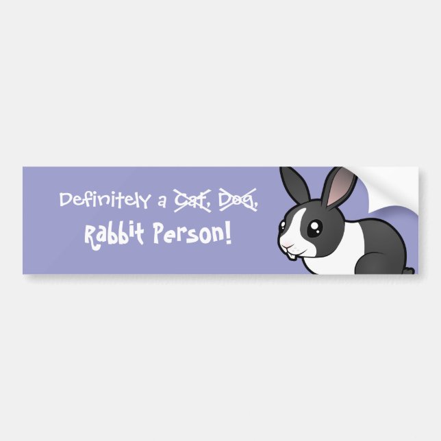 Definitely a Rabbit Person (uppy ear smooth hair) Bumper Sticker (Front)