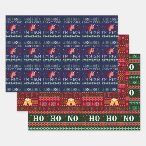 Definitely Naughty Funny Christmas Wrapping Paper Sheets