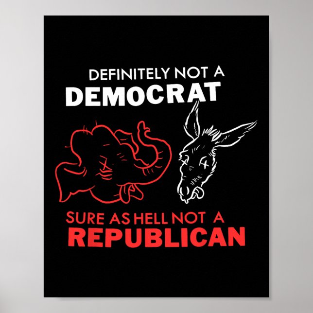 Definitely Not A Democrat Sure As Hell Not A Repub Poster (Front)