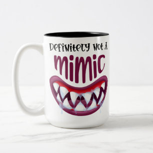 Definitely not a mimic DnD Gaming evil grin DM gif Two-Tone Coffee Mug