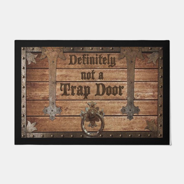 Definitely Not A Trap Door doormat, Funny Doormat (Front)