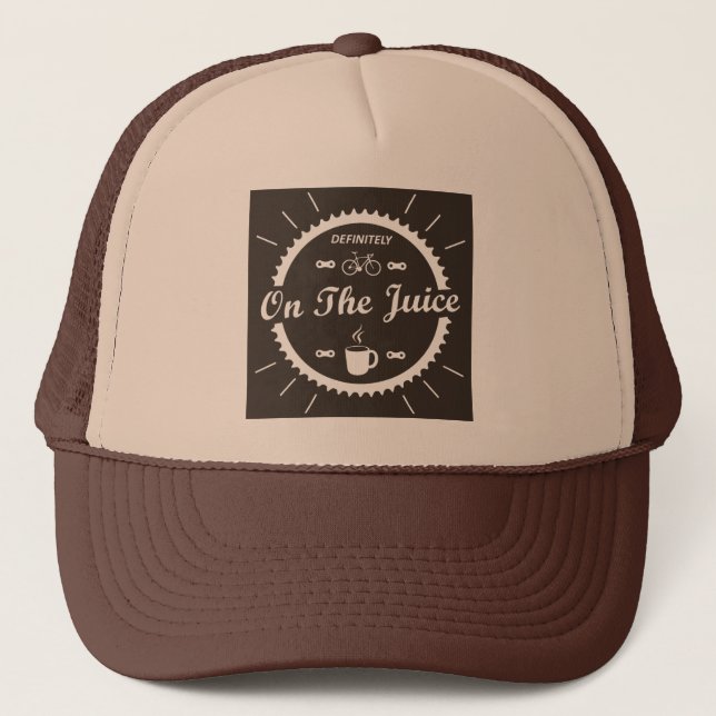 Definitely On The Juice Cycling Trucker Hat (Front)