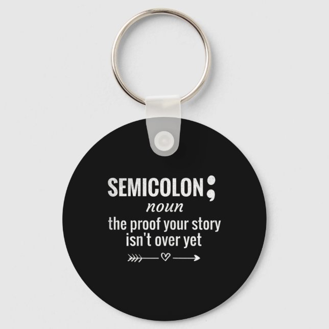 Definition Awareness Semicolon Suicide Prevention  Keychain (Front)