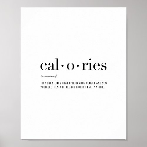 Definition Calories Poster