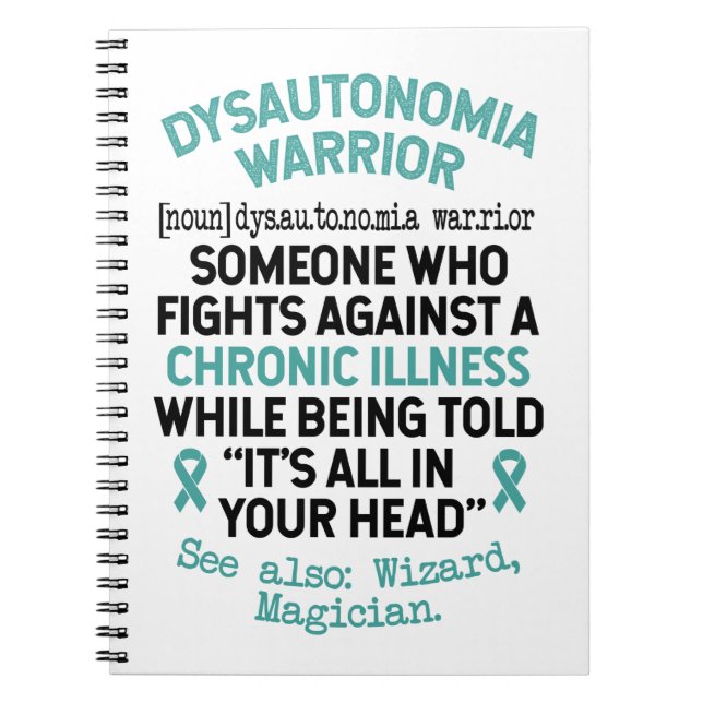 Definition Dysautonomia Warrior Notebook (Front)