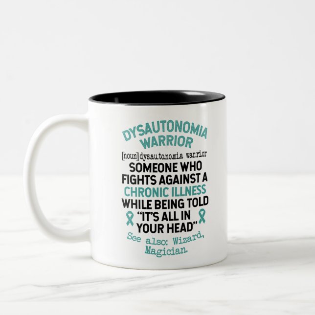 Definition Dysautonomia Warrior Two-Tone Coffee Mug (Left)